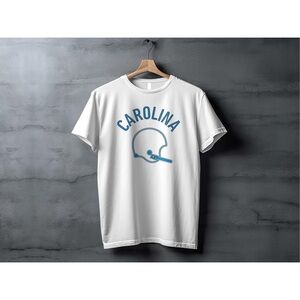 Carolina Panthers Football Retro Helmet White Shirt